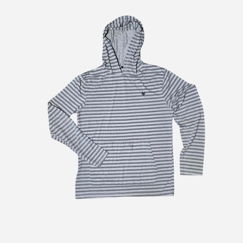 Striped Gray‎ and White Hoodie